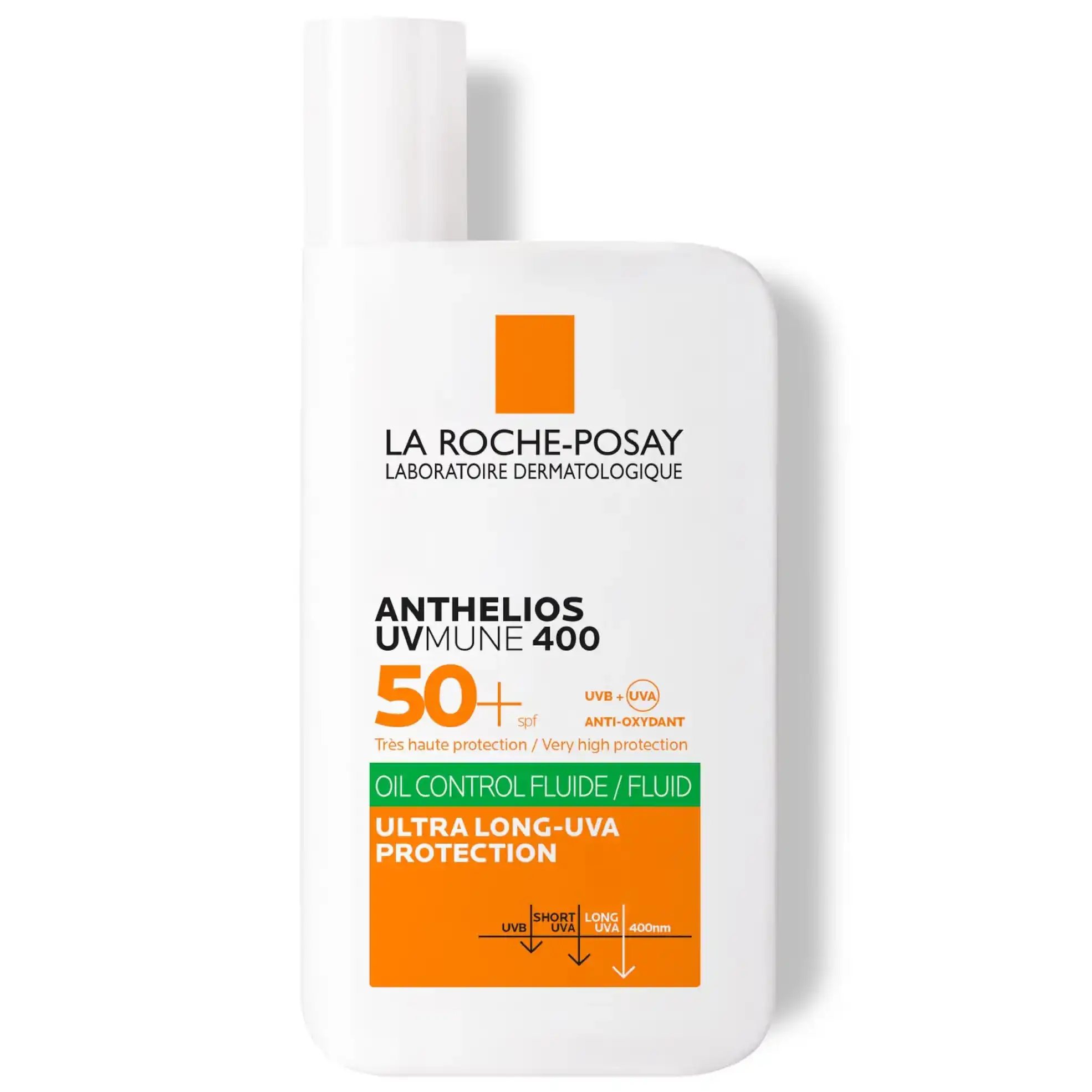 نمای رو به رو ضدآفتاب Anthelios UVMune 400 Oil Control Invisible Fluid از برند La Roche-Posay
